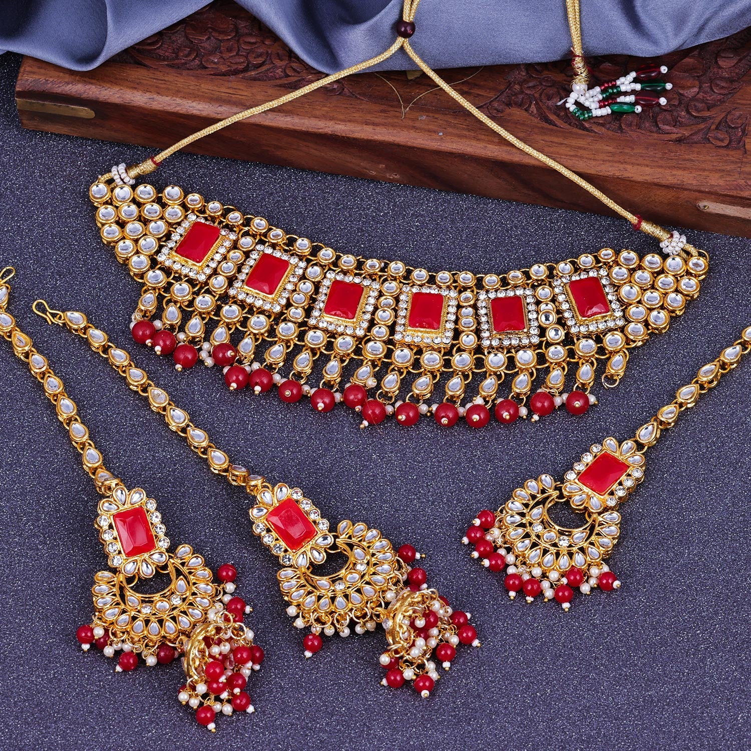 Sukkhi Padmavti Inspired Gold Plated Kundan Choker Necklace Set for Women