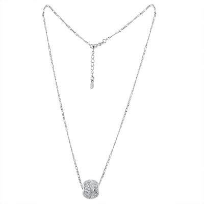 Pissara by Sukkhi Delightful 925 Sterling Silver Cubic Zirconia Pendant With Chain For Women And Girls|with Authenticity Certificate, 925 Stamp & 6 Months Warranty
