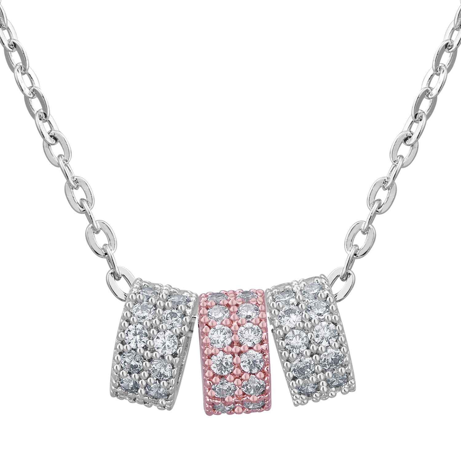 Pissara by Sukkhi Elegant 925 Sterling Silver Cubic Zirconia Pendant With Chain For Women And Girls|with Authenticity Certificate, 925 Stamp & 6 Months Warranty