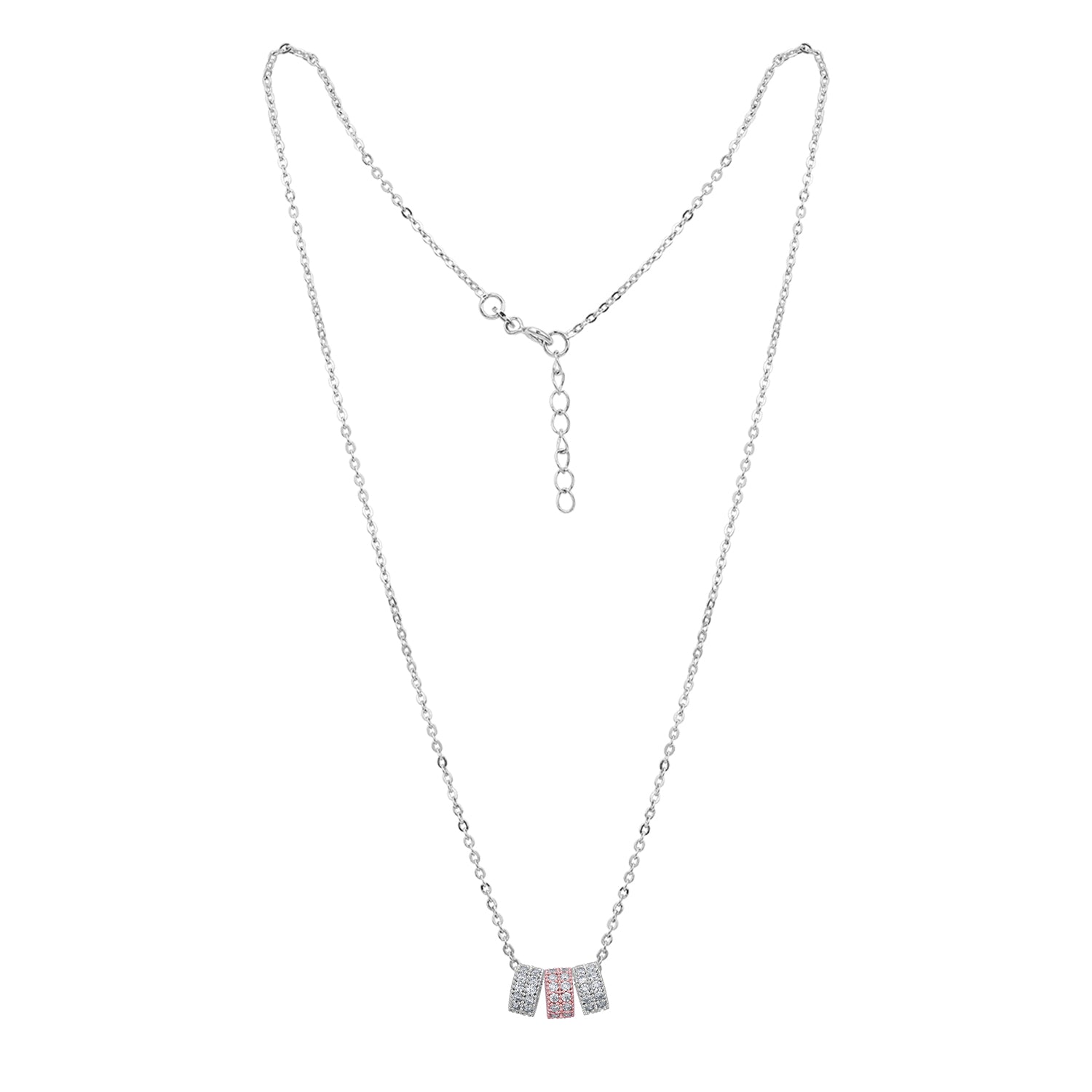 Pissara by Sukkhi Elegant 925 Sterling Silver Cubic Zirconia Pendant With Chain For Women And Girls|with Authenticity Certificate, 925 Stamp & 6 Months Warranty