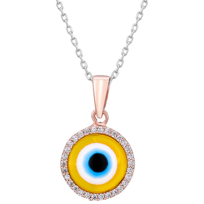 Pissara by Sukkhi Evil Eye Awesome 925 Sterling Silver Cubic Zirconia Pendant With Chain For Women And Girls|with Authenticity Certificate, 925 Stamp & 6 Months Warranty
