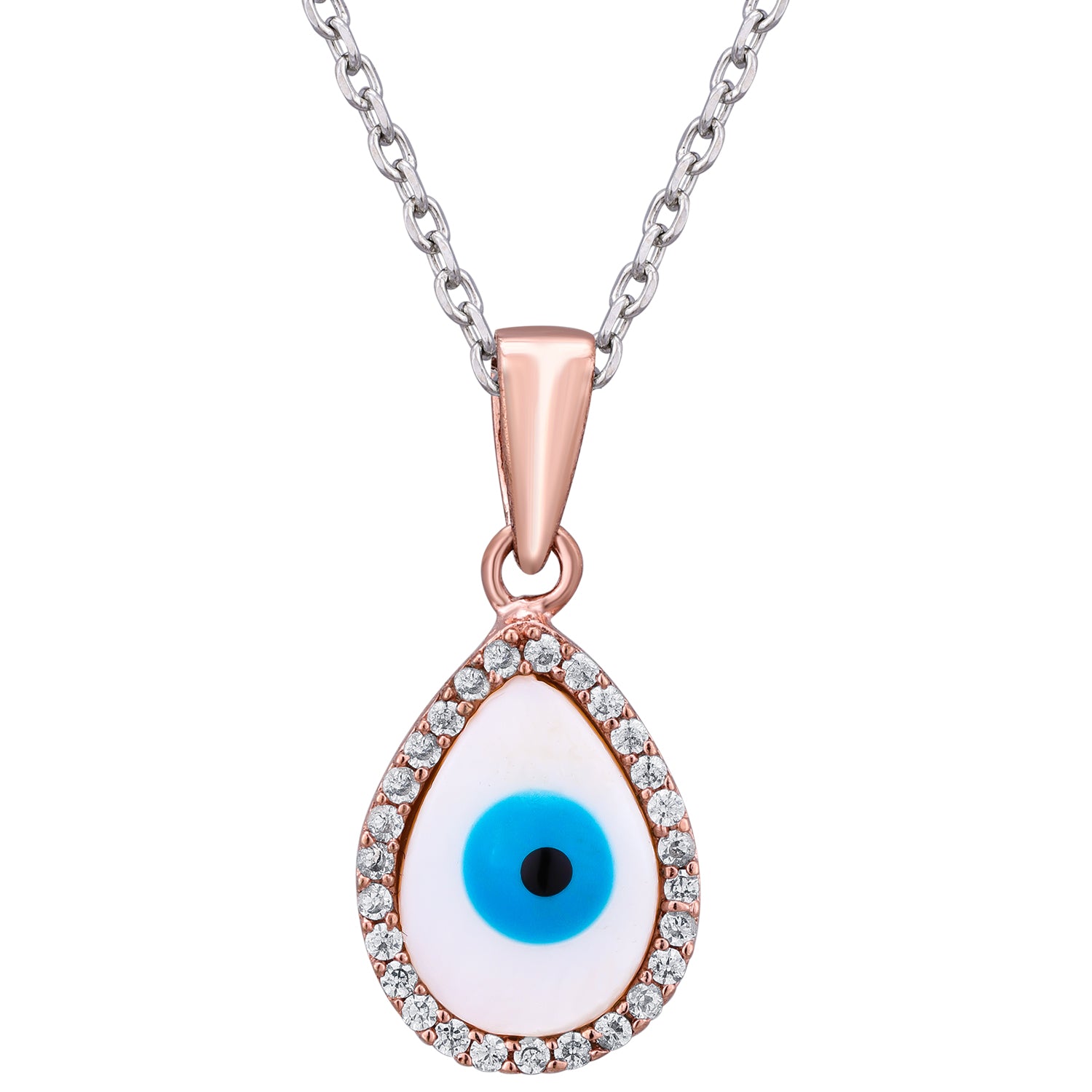 Pissara by Sukkhi Evil Eye Designer 925 Sterling Silver Cubic Zirconia Pendant With Chain For Women And Girls|with Authenticity Certificate, 925 Stamp & 6 Months Warranty