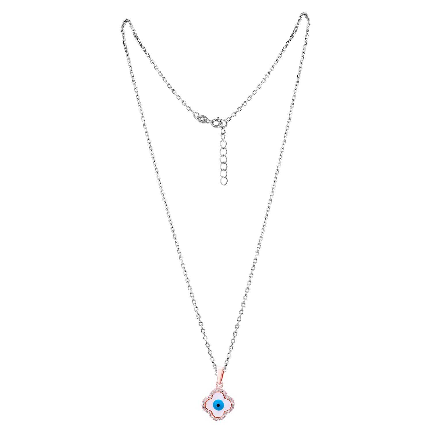 Pissara by Sukkhi Evil Eye Dazzling 925 Sterling Silver Cubic Zirconia Pendant With Chain For Women And Girls|with Authenticity Certificate, 925 Stamp & 6 Months Warranty