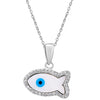 Pissara by Sukkhi Evil Eye Stunning 925 Sterling Silver Cubic Zirconia Pendant With Chain For Women And Girls|with Authenticity Certificate, 925 Stamp & 6 Months Warranty