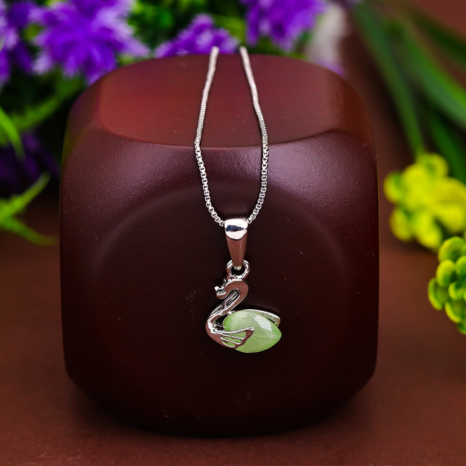 Pissara by Sukkhi Gleaming 925 Sterling Silver Pendant With Chain For Women And Girls|with Authenticity Certificate, 925 Stamp & 6 Months Warranty