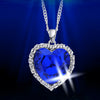 Scintillare by Sukkhi Modern Blue Titanic Valentine Heart Crystals from Swarovski Rhodium Plated Pendant for Women