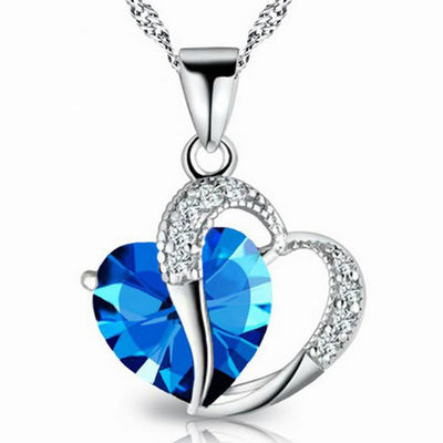 Scintillare by Sukkhi Trendy Joint Valentine Heart Crystals from Swarovski Rhodium Plated Pendant for Women