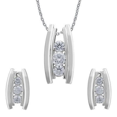 Pissara by Sukkhi Trendy 925 Sterling Silver Cubic Zirconia Pendant Set For Women And Girls|with Authenticity Certificate, 925 Stamp & 6 Months Warranty