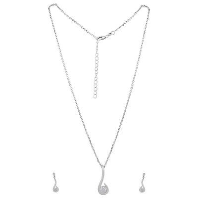 Pissara by Sukkhi Fancy 925 Sterling Silver Cubic Zirconia Pendant Set For Women And Girls|with Authenticity Certificate, 925 Stamp & 6 Months Warranty