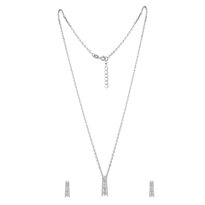 Pissara by Sukkhi Fashionable 925 Sterling Silver Cubic Zirconia Pendant Set For Women And Girls|with Authenticity Certificate, 925 Stamp & 6 Months Warranty