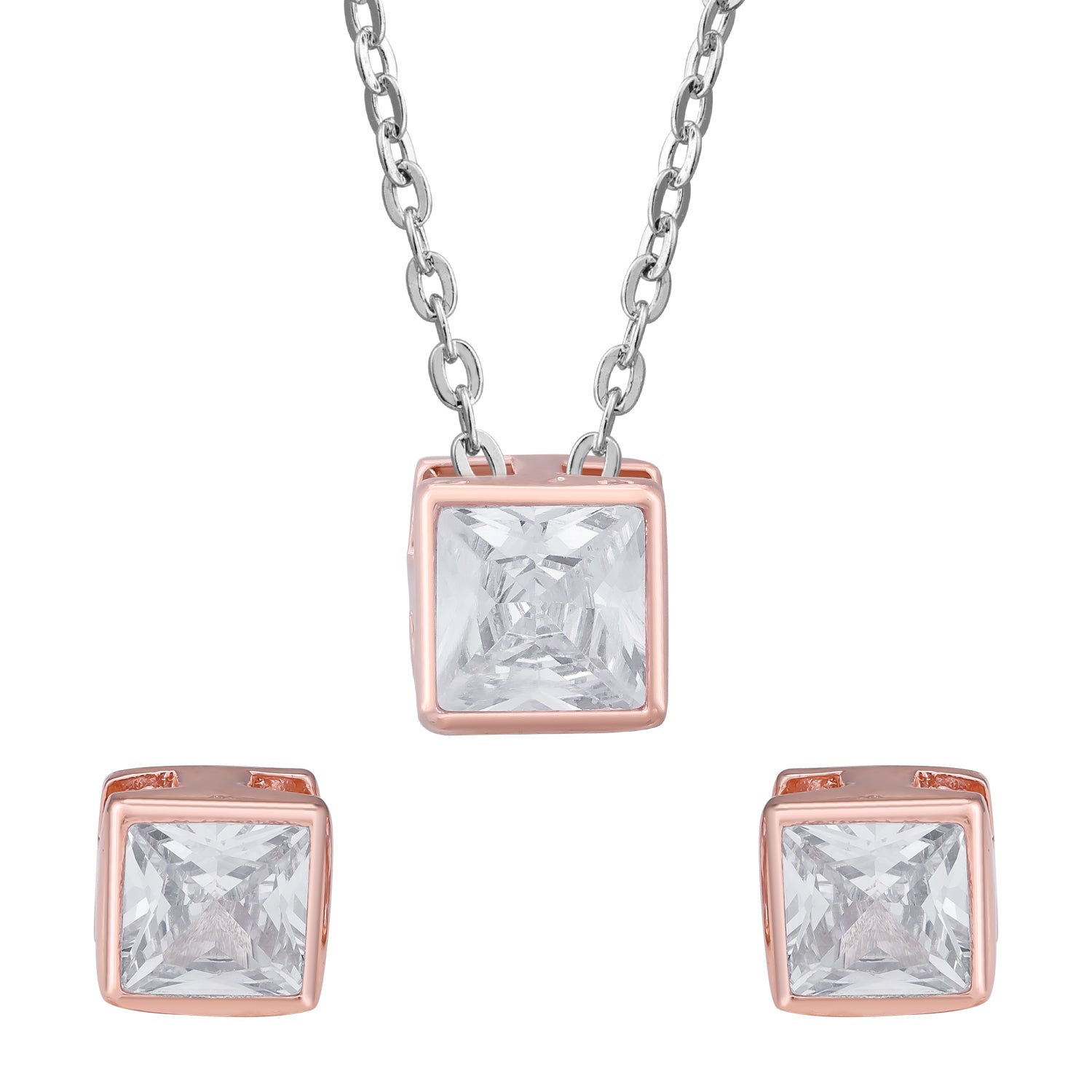 Pissara by Sukkhi Delicate 925 Sterling Silver Cubic Zirconia Pendant Set For Women And Girls|with Authenticity Certificate, 925 Stamp & 6 Months Warranty