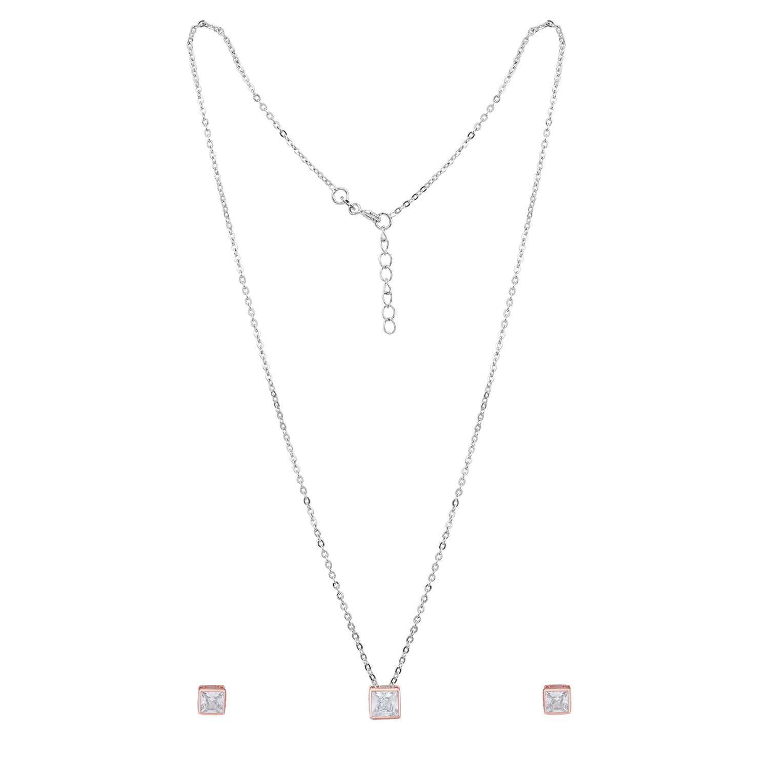 Pissara by Sukkhi Delicate 925 Sterling Silver Cubic Zirconia Pendant Set For Women And Girls|with Authenticity Certificate, 925 Stamp & 6 Months Warranty