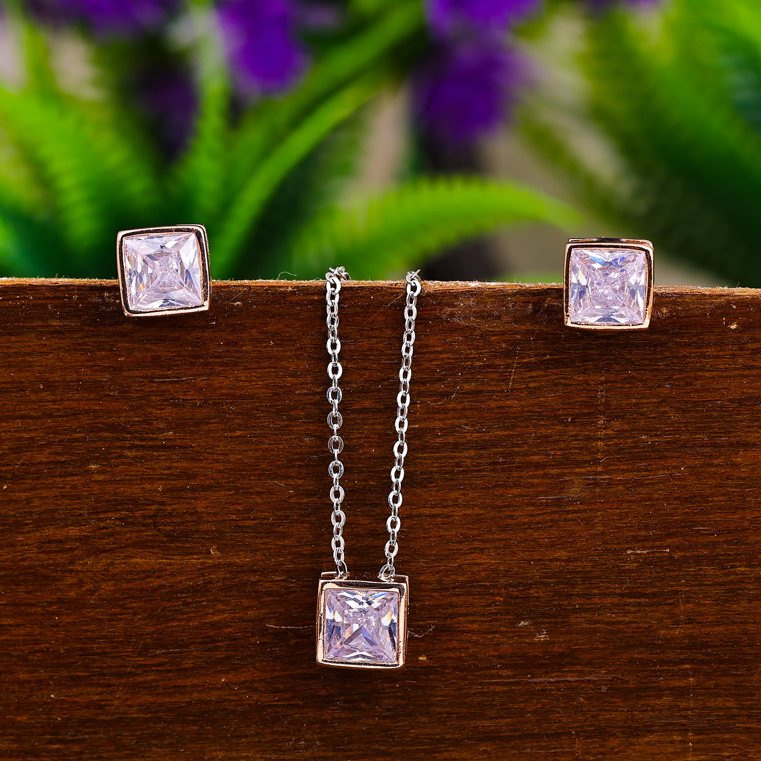 Pissara by Sukkhi Delicate 925 Sterling Silver Cubic Zirconia Pendant Set For Women And Girls|with Authenticity Certificate, 925 Stamp & 6 Months Warranty