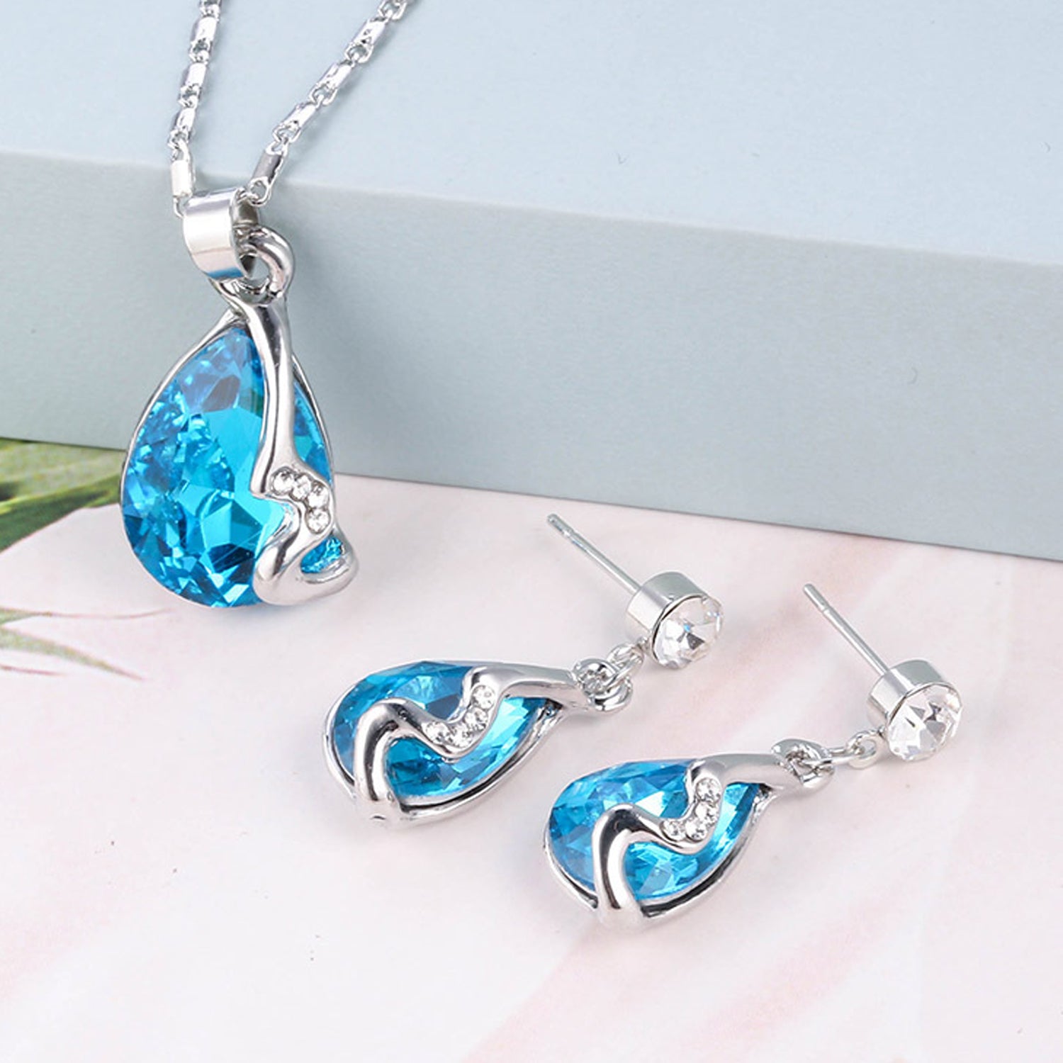 Sukkhi Intricately Crystal Colour Stone Rhodium Plated Pendant Set for Women