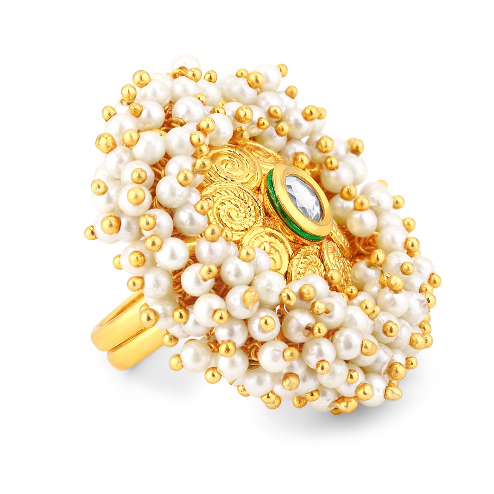 Sukkhi Ravishing Gold Plated Ring for Women - Free Size