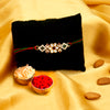 Sukkhi Awesome Gold Plated Floral Rakhi with Roli Chawal and Raksha Bandhan Greeting Card for Men