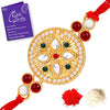 Sukkhi Ethnic Gold Plated Rakhi with Roli Chawal and Raksha Bandhan Greeting Card for Men