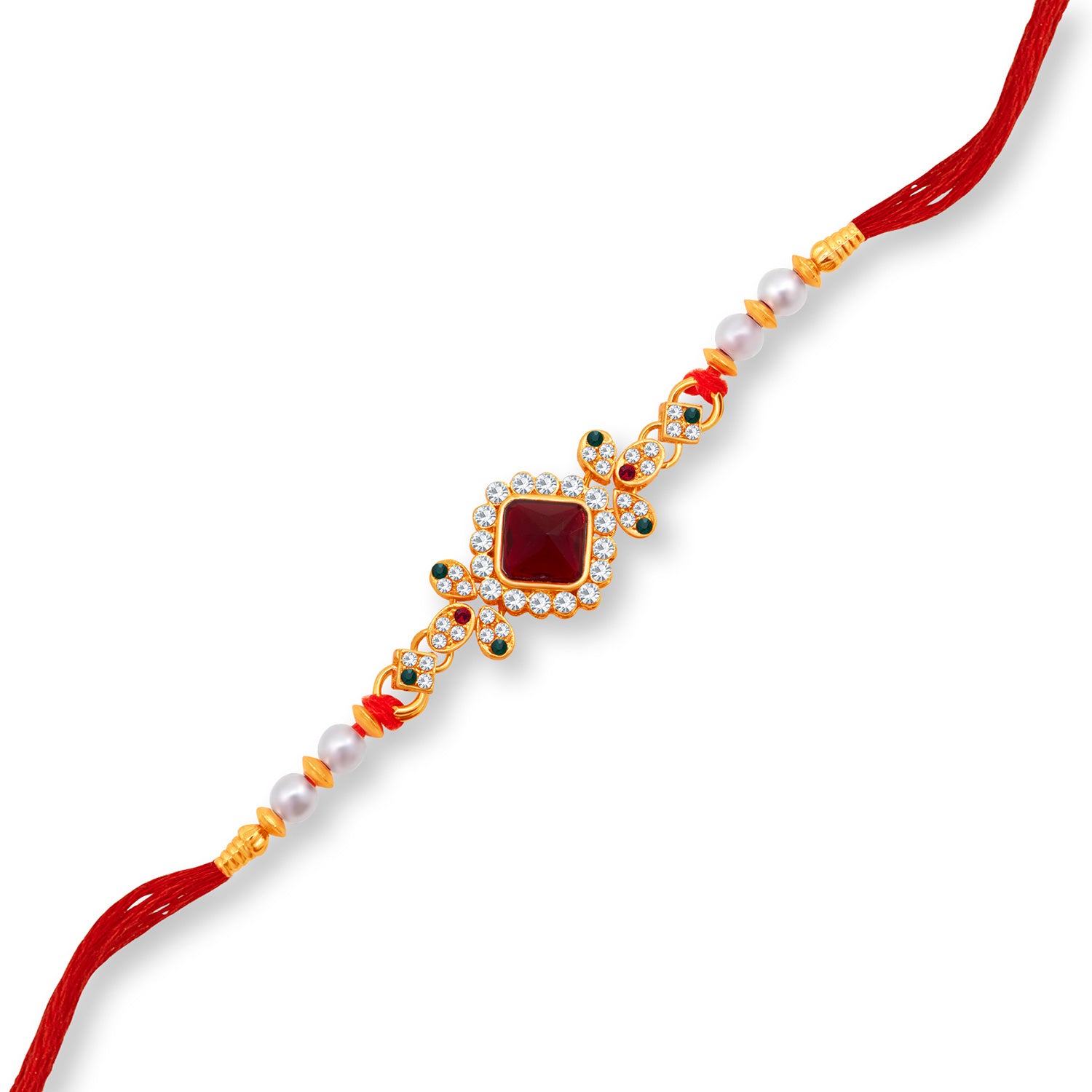 Sukkhi Designer Gold Plated Rakhi with Roli Chawal and Raksha Bandhan Greeting Card for Men