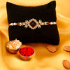 Sukkhi Designer Gold Plated Rakhi with Roli Chawal and Raksha Bandhan Greeting Card for Men