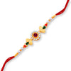 Sukkhi Glorious Gold Plated Rakhi with Roli Chawal and Raksha Bandhan Greeting Card for Men