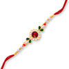 Sukkhi Lovely Gold Plated Rakhi with Roli Chawal and Raksha Bandhan Greeting Card for Men