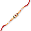 Sukkhi Gleaming Gold Plated Floral Rakhi with Roli Chawal and Raksha Bandhan Greeting Card for Men