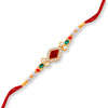 Sukkhi Dazzling Gold Plated Rakhi with Roli Chawal and Raksha Bandhan Greeting Card for Men