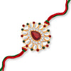 Sukkhi Glossy Gold Plated Rakhi with Roli Chawal and Raksha Bandhan Greeting Card for Men