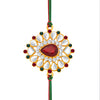 Sukkhi Glossy Gold Plated Rakhi with Roli Chawal and Raksha Bandhan Greeting Card for Men