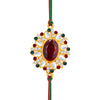 Sukkhi Gleaming Gold Plated Rakhi with Roli Chawal and Raksha Bandhan Greeting Card for Men