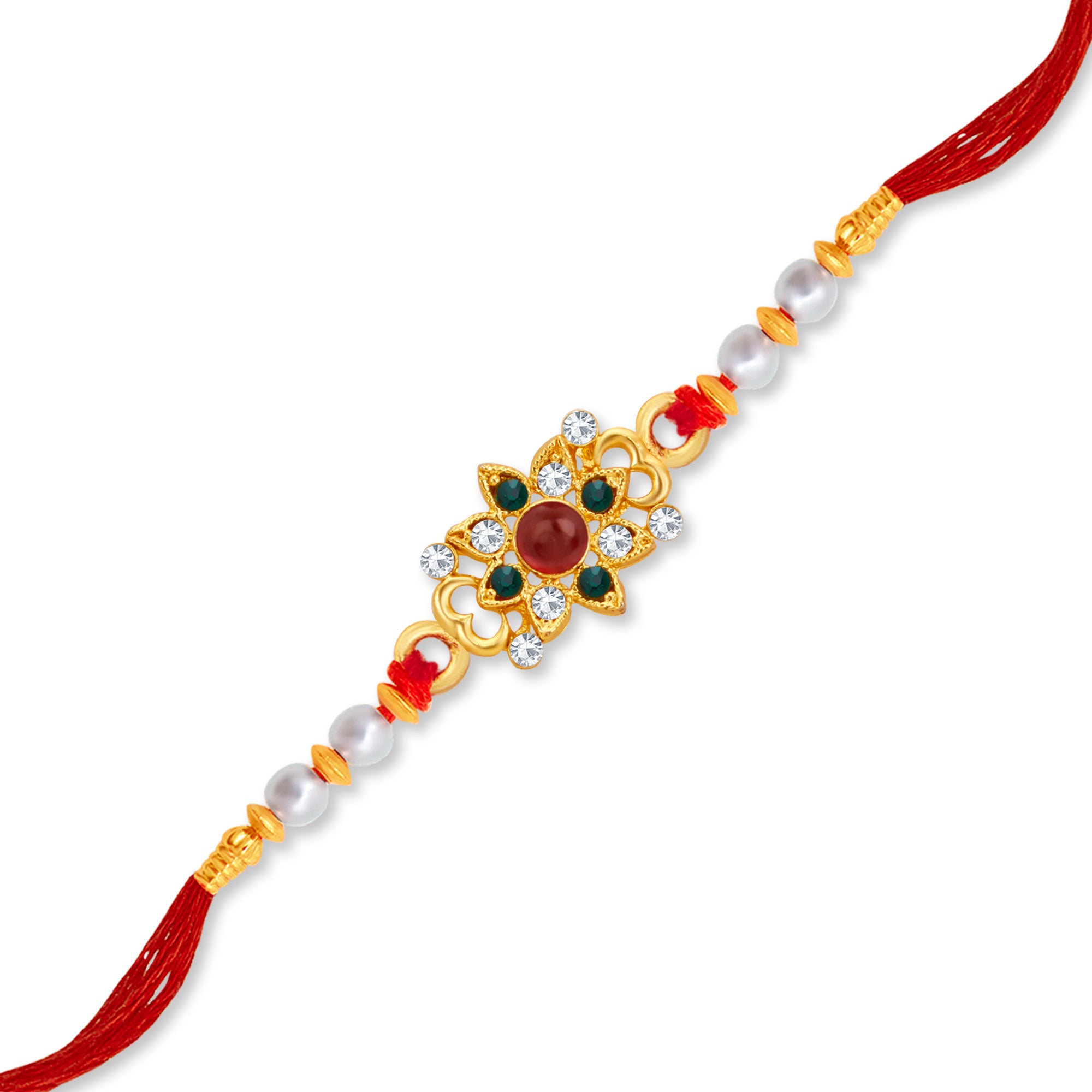 Sukkhi Trendy Gold Plated Rakhi with Roli Chawal and Raksha Bandhan Greeting Card For Men