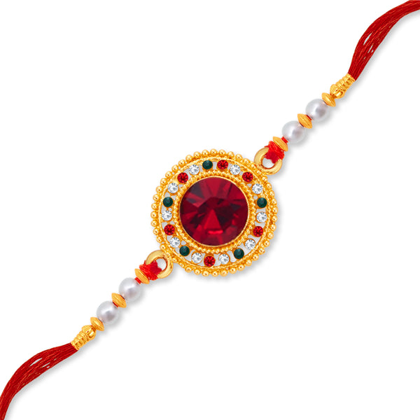 Sukkhi Elegant Gold Plated Rakhi with Roli Chawal and Raksha Bandhan G ...