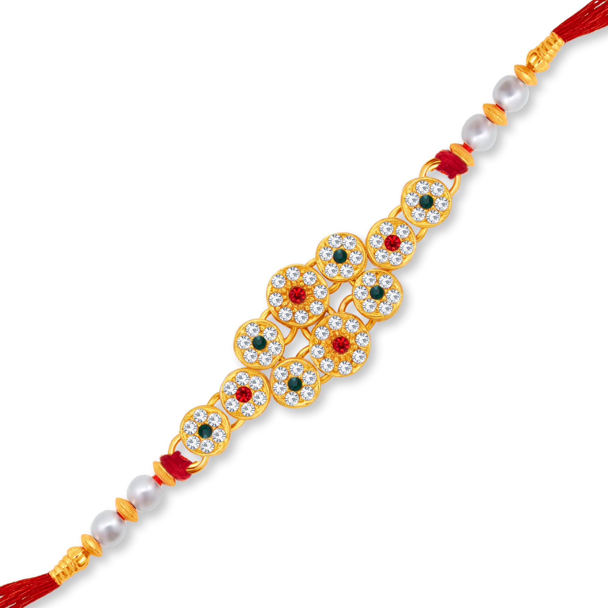 Sukkhi Glorious Gold Plated Rakhi with Roli Chawal and Raksha Bandhan Greeting Card For Men