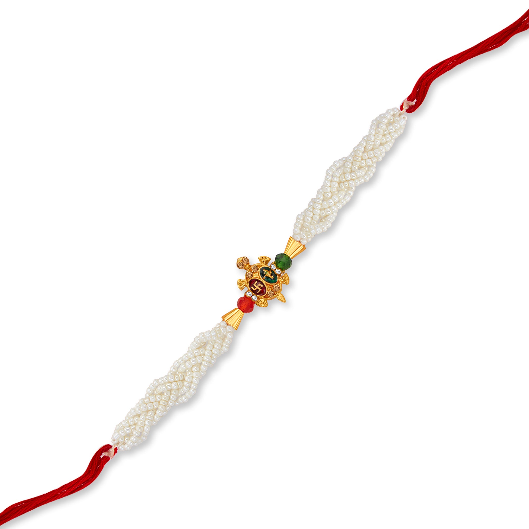 Sukkhi Glorious Gold Plated Turtle Rakhi with Roli Chawal and Raksha Bandhan Greeting Card For Men