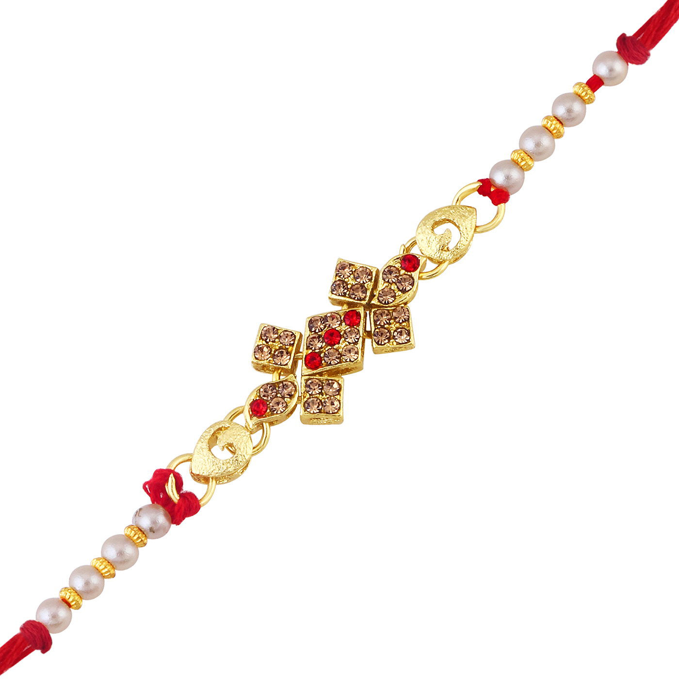 Sukkhi Lavish Gold Plated Rakhi with Roli Chawal and Raksha Bandhan Greeting Card For Men