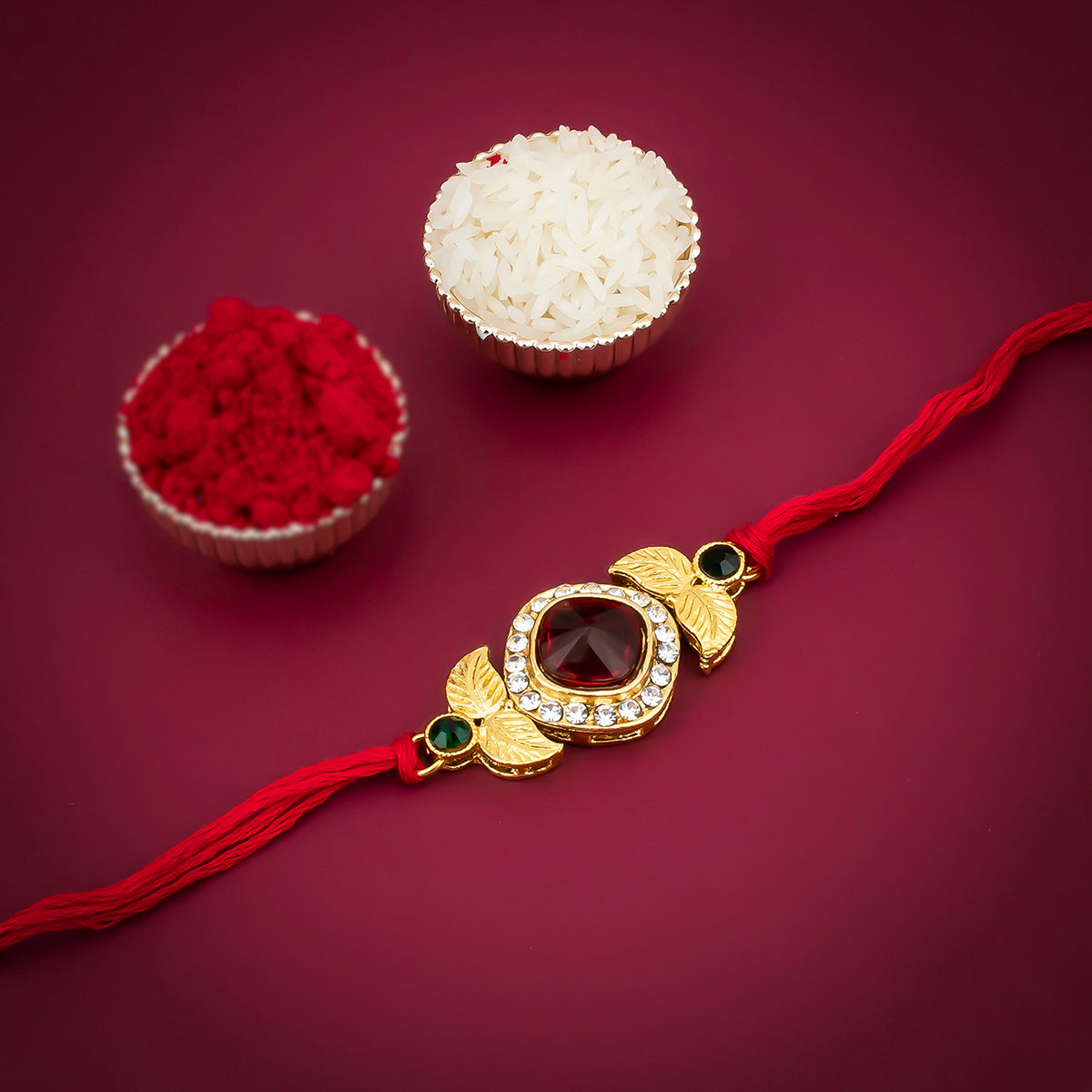 Sukkhi Traditional Gold Plated Raksha Bandhan Special Rakhi with Roli Chawal and Raksha Bandhan Greeting Card For Men