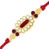 Sukkhi Marquise Gold Plated Floral Rakhi for brother with Roli chawal and Greeting Card