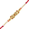 Sukkhi Divine Gold Plated Rakhi for Brother with Roli chawal and Greeting Card
