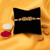 Sukkhi Divine Gold Plated Rakhi for Brother with Roli Chawal and Raksha Bandhan Greeting Card For Men