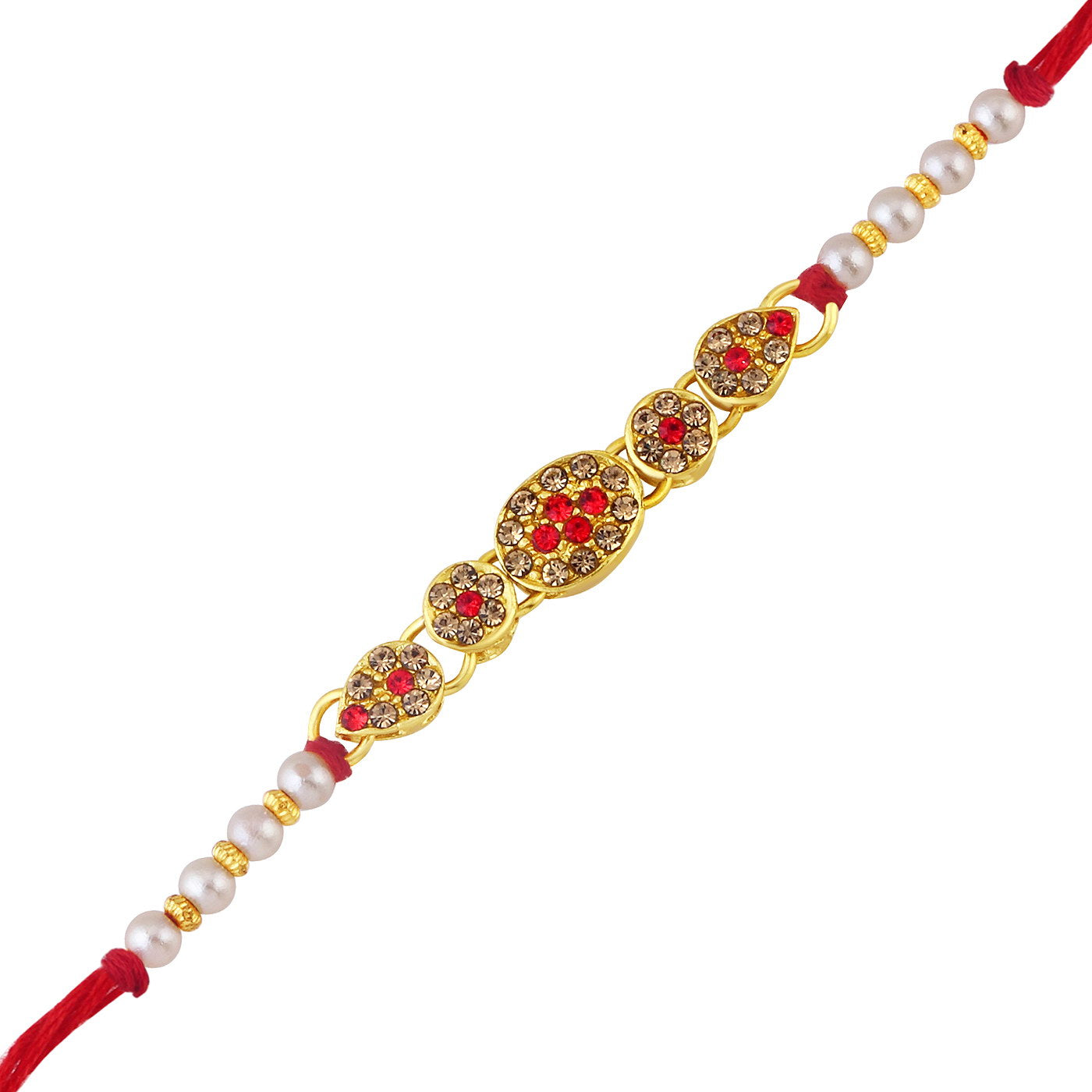 Sukkhi Graceful Gold Plated Rakhi with Roli Chawal and Raksha Bandhan Greeting Card For Men
