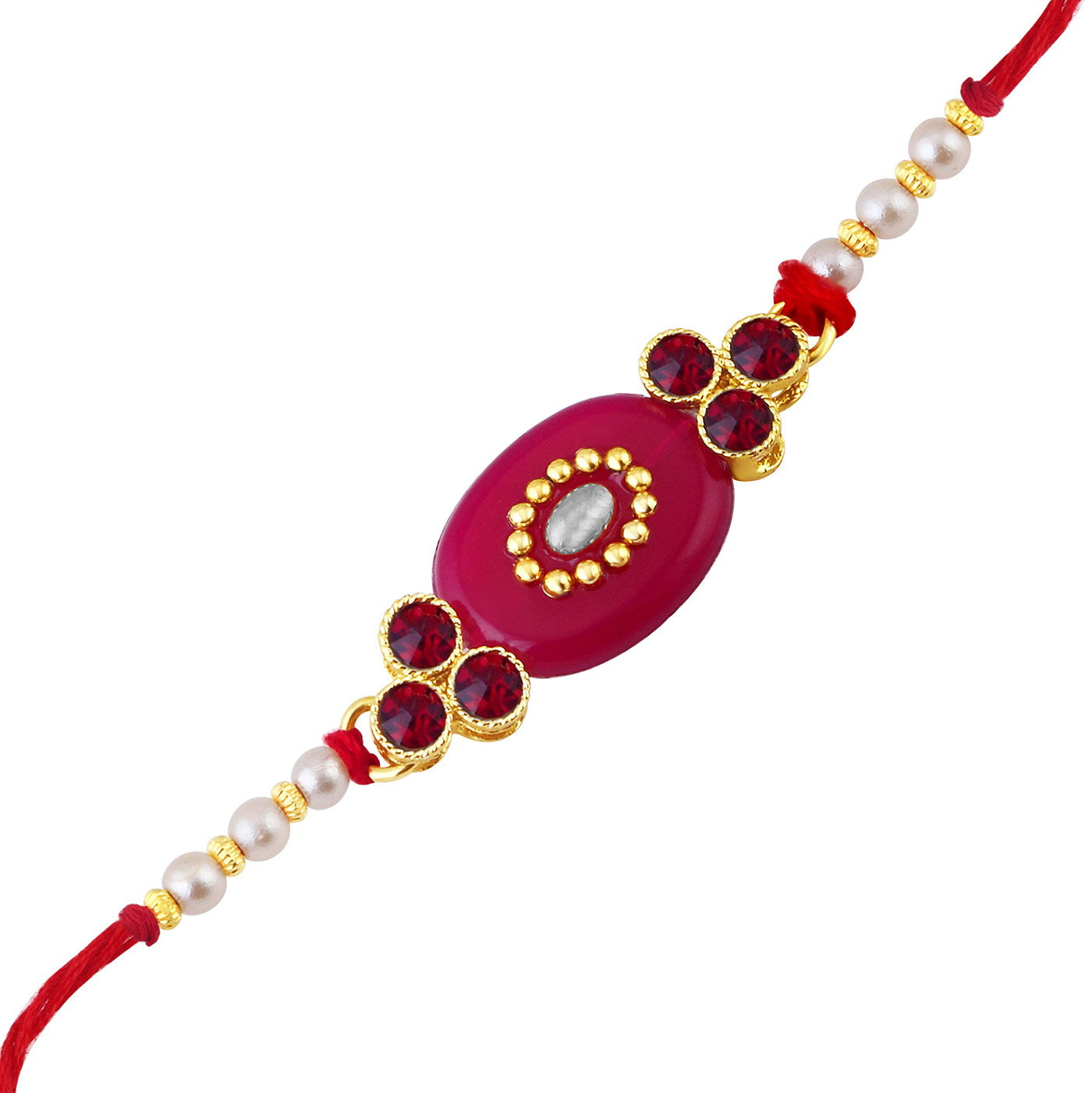 Sukkhi Dazzling Gold Plated Designer Rakhi with Roli chawal and Greeting Card