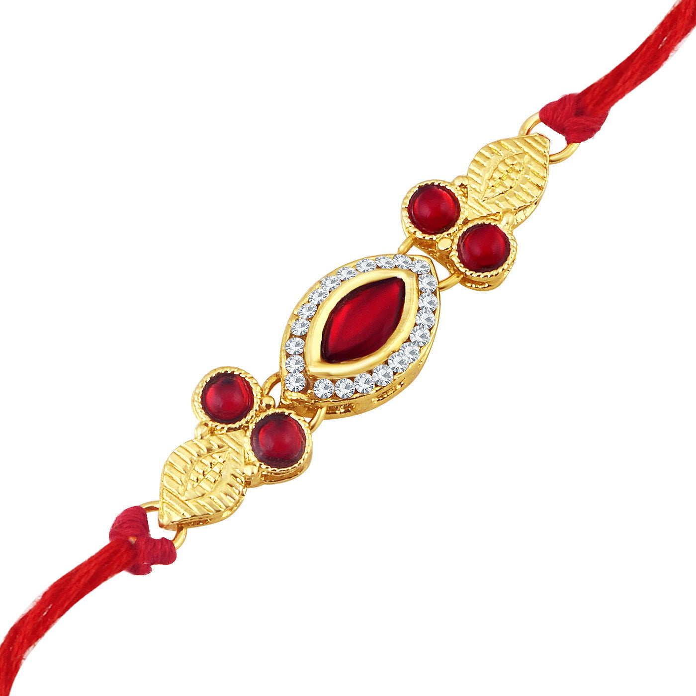 Sukkhi Classic Gold Plated Designer Rakhi with Roli Chawal and Raksha Bandhan Greeting Card For Men
