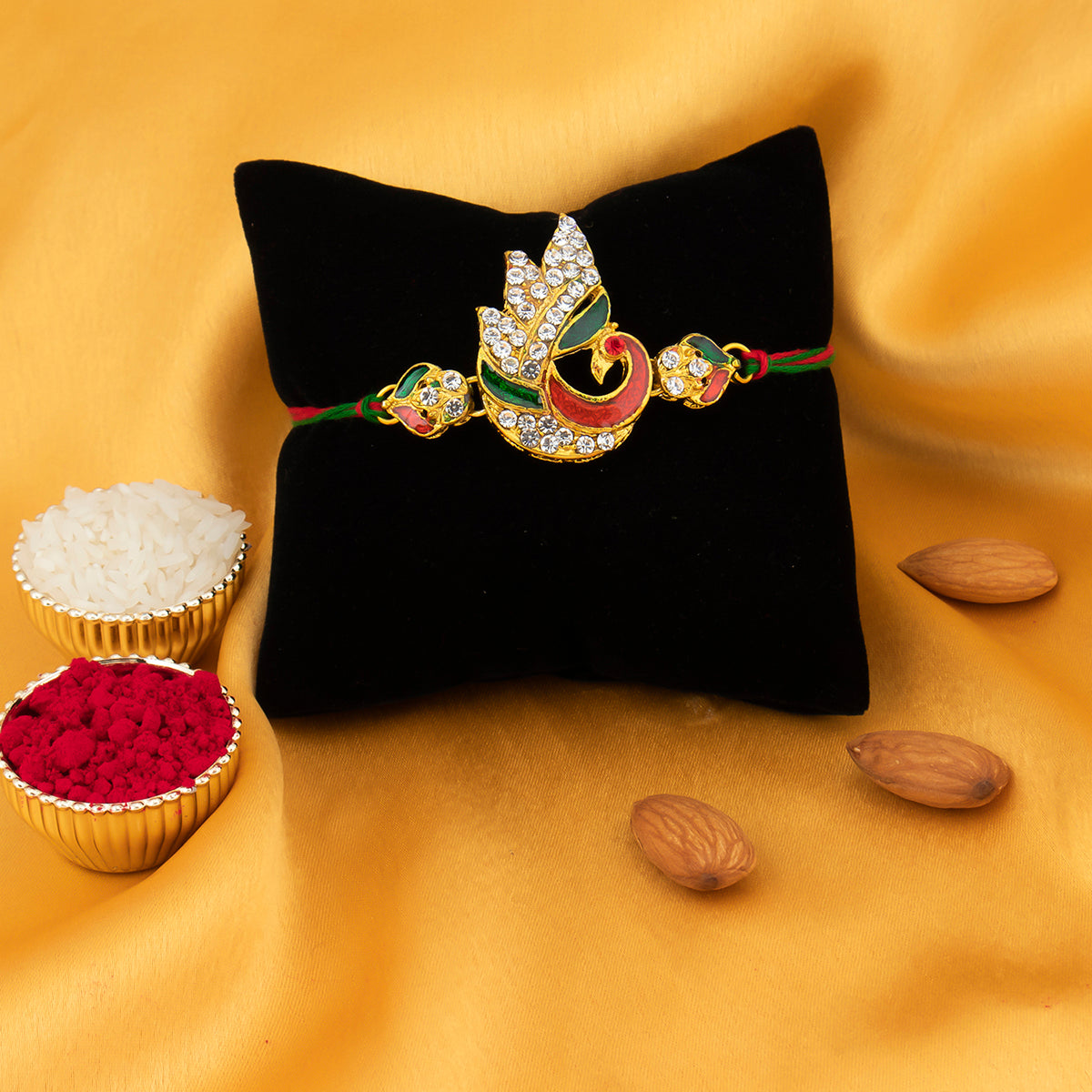 Sukkhi Modish Rakhi with Roli Chawal and Raksha Bandhan Greeting Card For Men