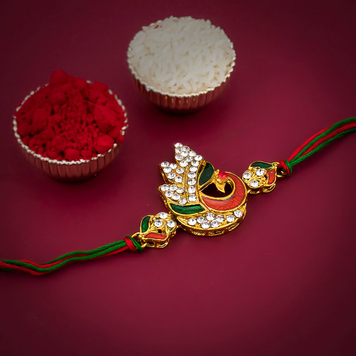 Sukkhi Modish Rakhi with Roli Chawal and Raksha Bandhan Greeting Card For Men