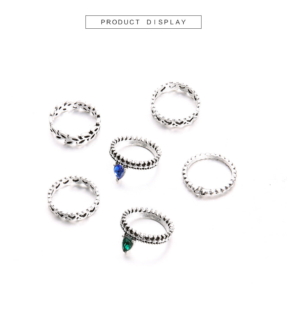 Scintillare by Sukkhi Excellent Heart Design Oxidised Ring Combo for Women