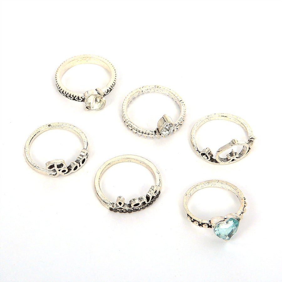 Scintillare by Sukkhi Attractive Heart Design Oxidised Ring Combo for Women