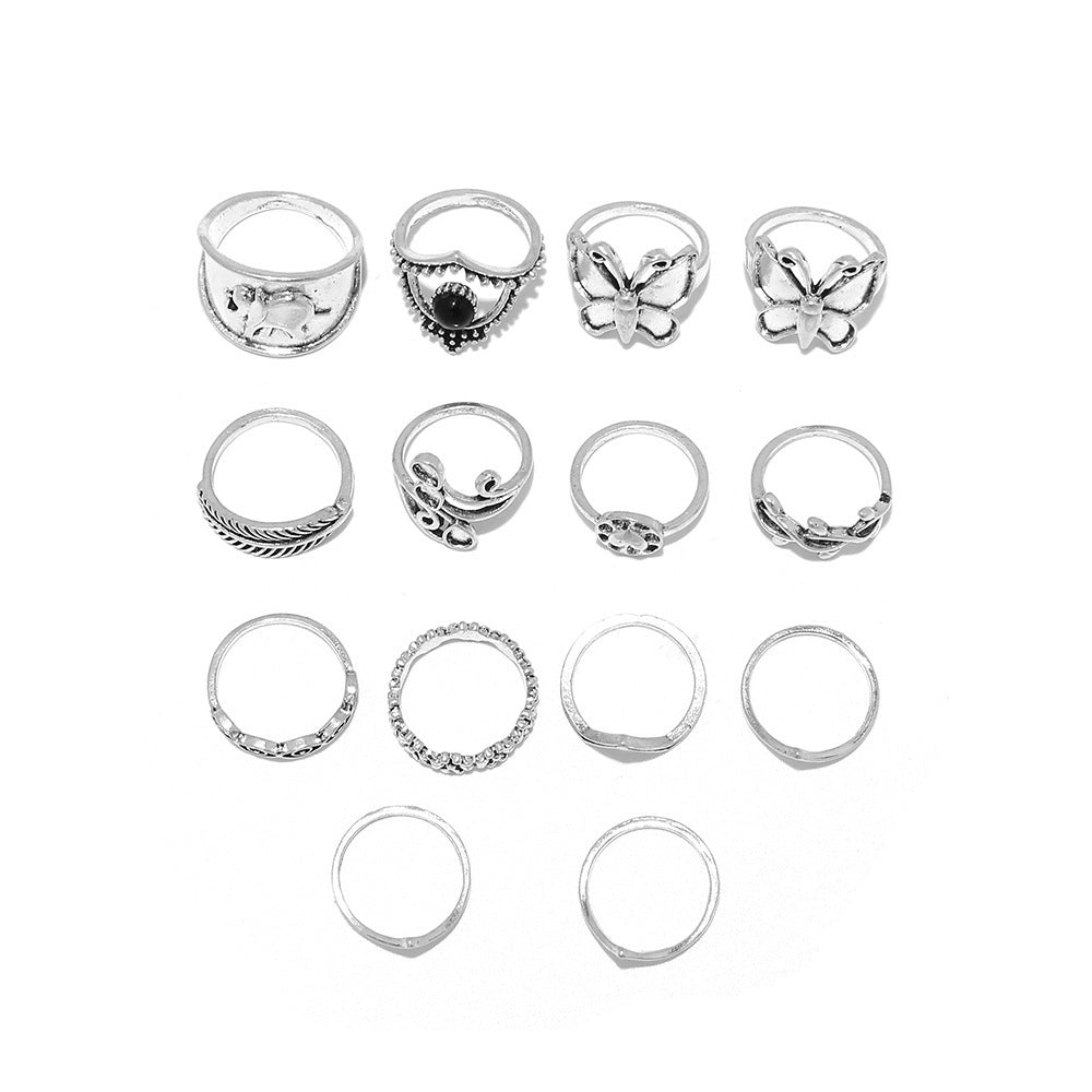 Scintillare by Sukkhi Stunning Butterfly Design Oxidised Ring Combo for Women