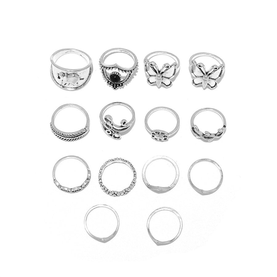 Scintillare by Sukkhi Stunning Butterfly Design Oxidised Ring Combo for Women