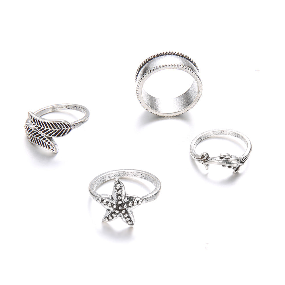 Scintillare by Sukkhi Delightful Floral Design Oxidised Ring Combo for Women