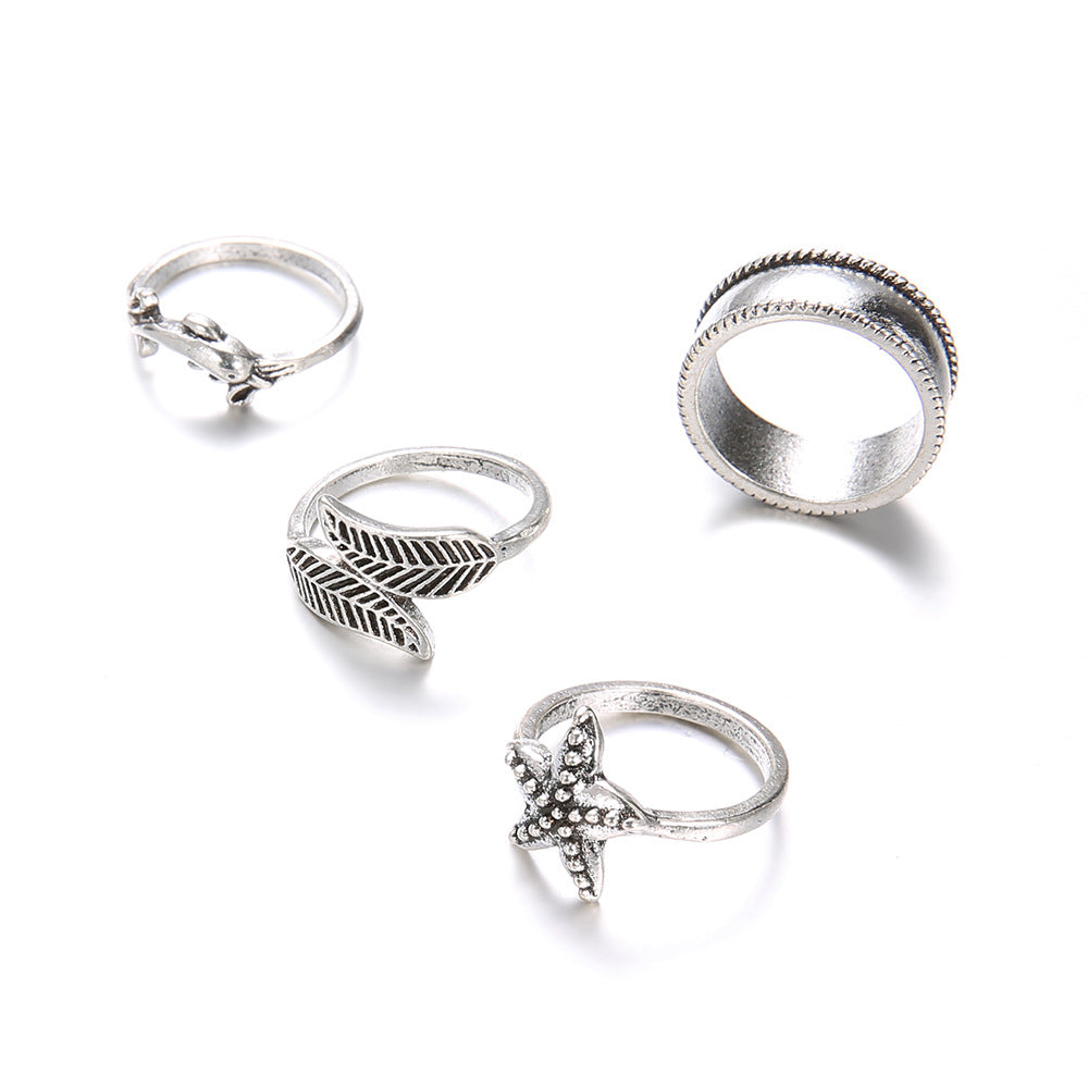 Scintillare by Sukkhi Delightful Floral Design Oxidised Ring Combo for Women